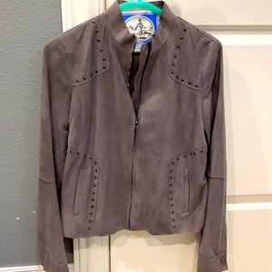 Grey suede lite weight jacket